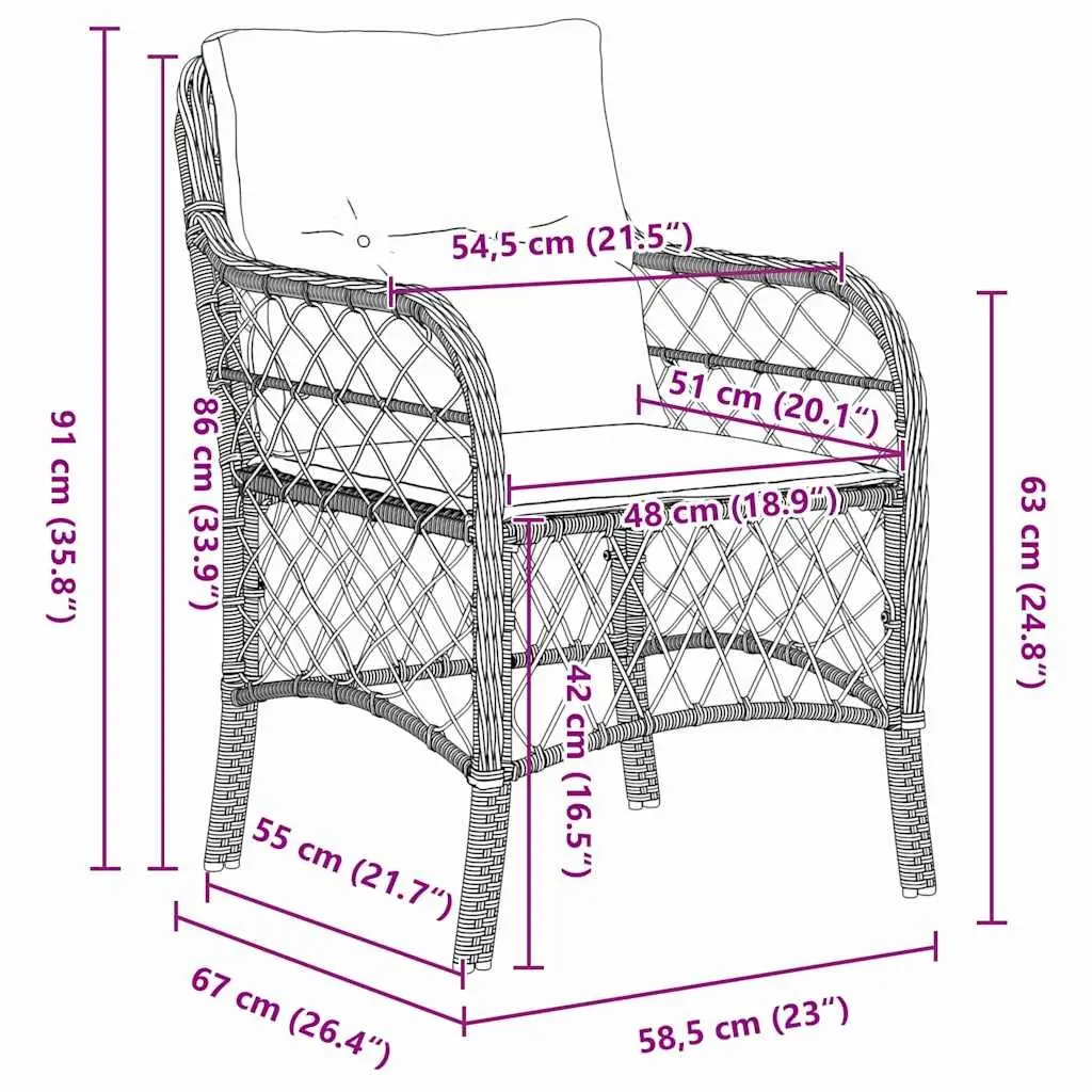 Garden Dining Set 5 Pieces Poly Rattan Outdoor Furniture Grey Powder-Coated Steel Table and Chairs