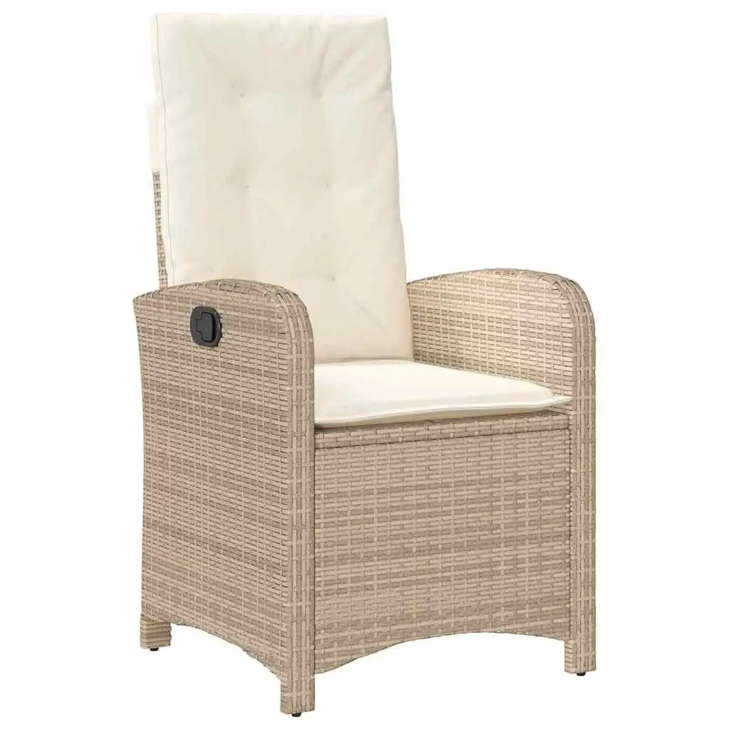 Garden Dining Set 5 Piece Outdoor Furniture Beige Poly Rattan with Cushions