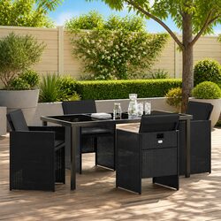 Functional 5 Piece Garden Dining Set for Outdoor Gatherings
