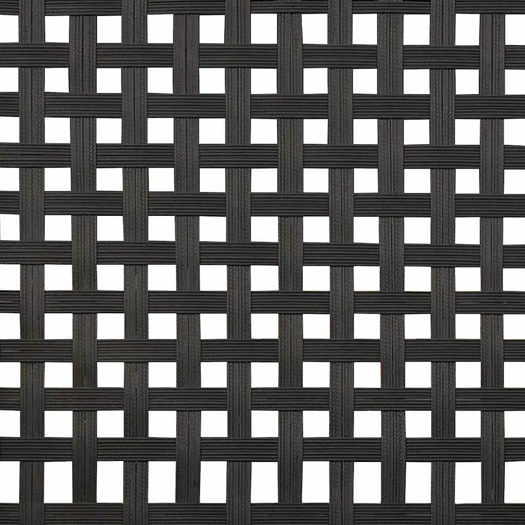 Outdoor Dining Set 5-Piece Poly Rattan Steel Frame Tempered Glass Table Black