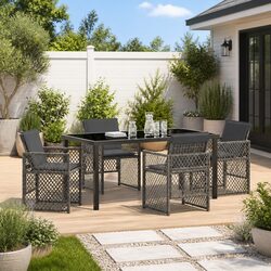 Practical 5-Piece Grey Outdoor Dining Set for Any Setting