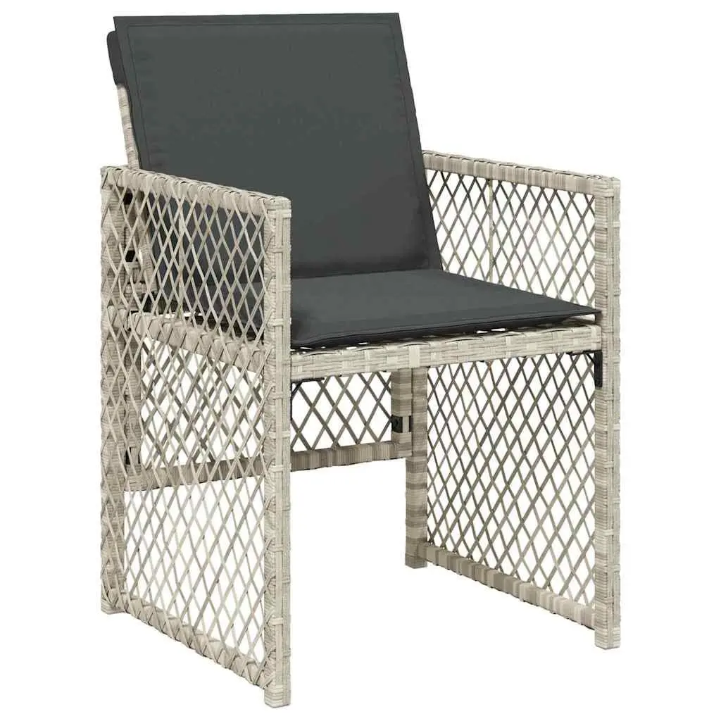 Garden Dining Set Powder-coated Steel 5 Piece Light Grey Outdoor Furniture
