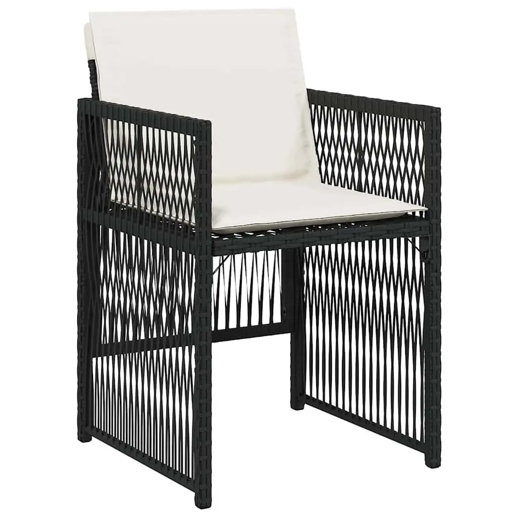 Garden Dining Set 5 Piece Powder-coated Steel Black Outdoor Furniture Patio Table Chairs