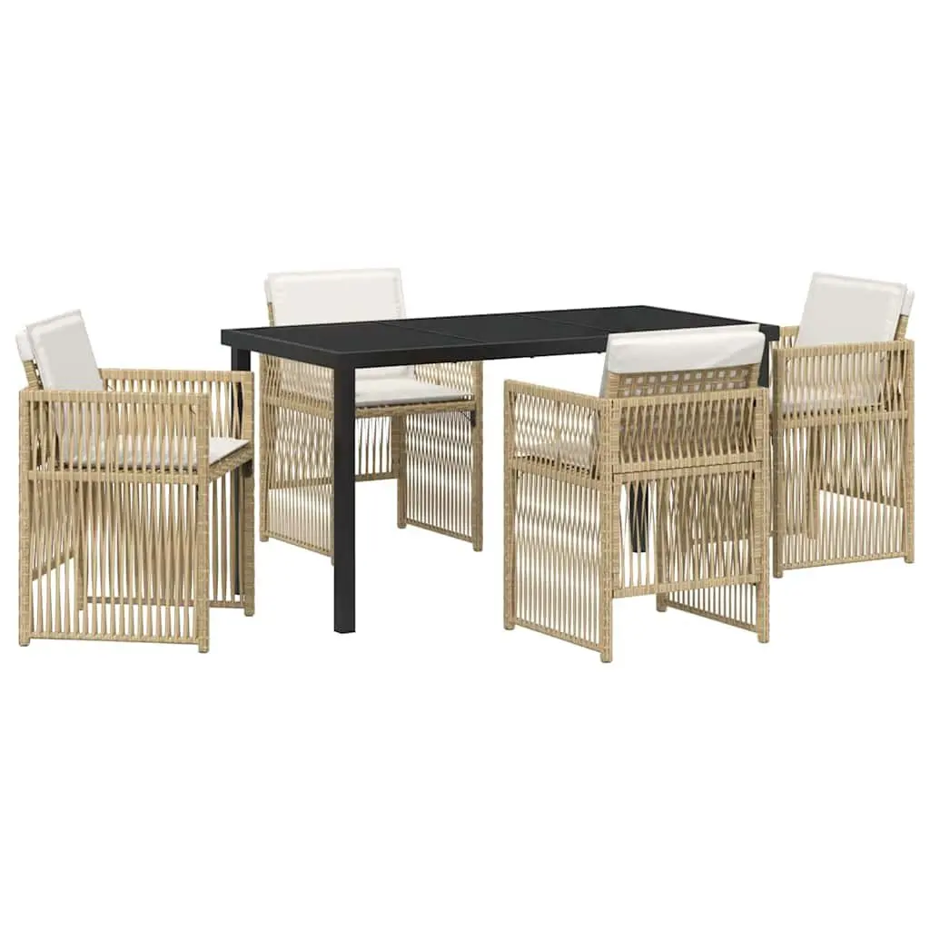 Outdoor Dining Set 5 Piece Garden Furniture Patio Table Chairs Steel Frame