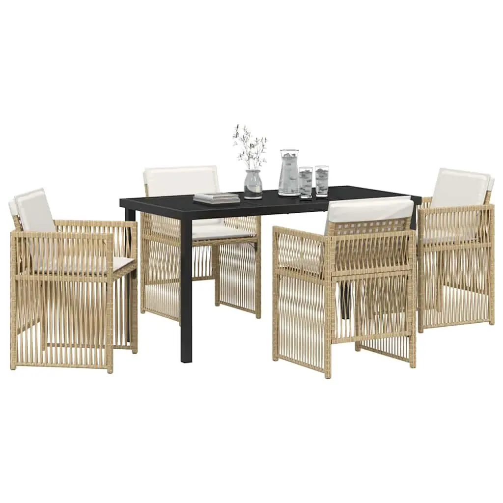 Outdoor Dining Set 5 Piece Garden Furniture Patio Table Chairs Steel Frame