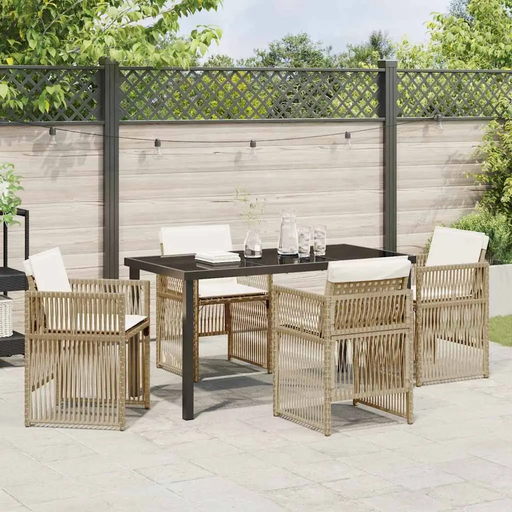 Outdoor Dining Set 5 Piece Garden Furniture Patio Table Chairs Steel Frame
