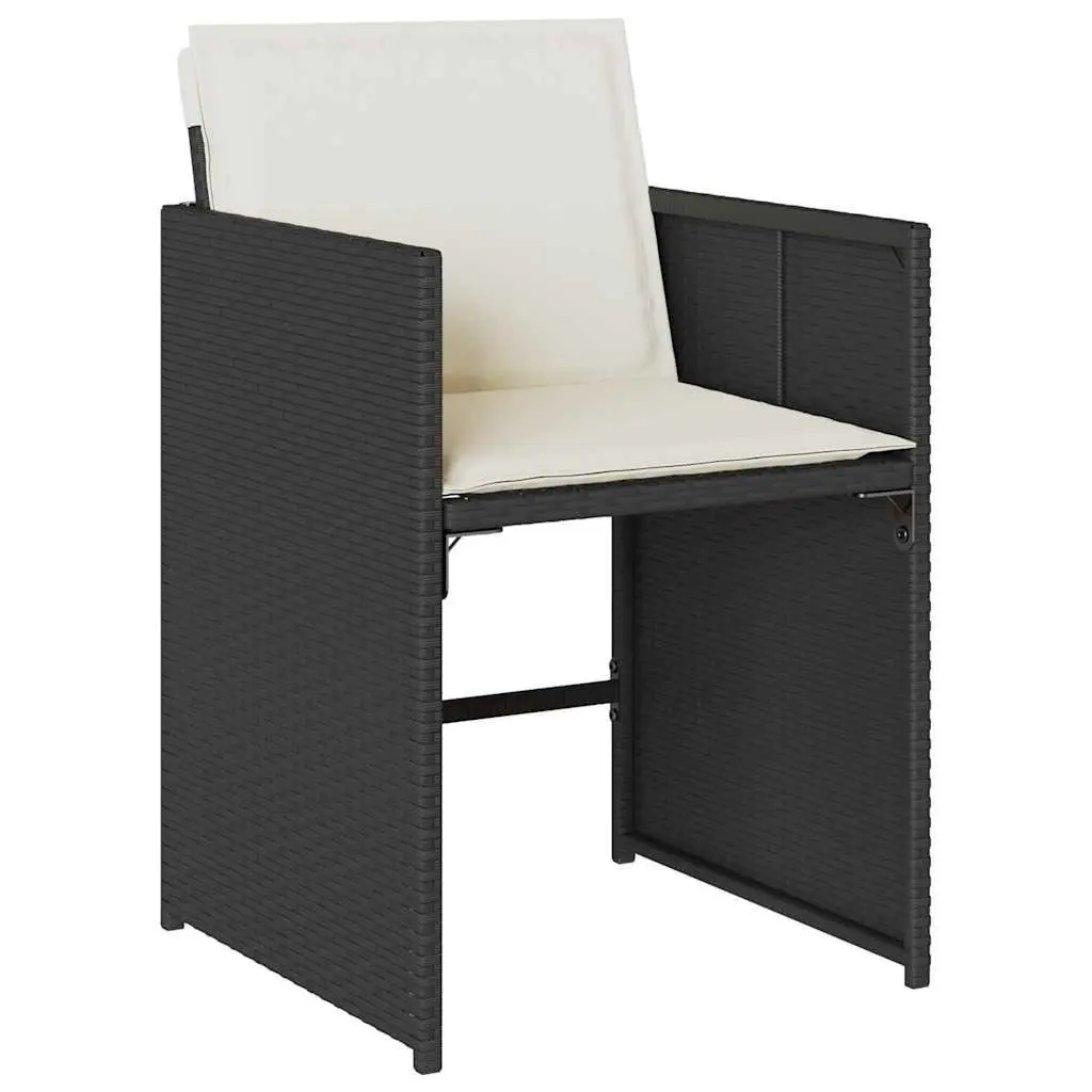 Outdoor Dining Set Poly Rattan 5 Piece Black Garden Furniture Patio Table