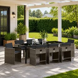 Practical 9-Piece Garden Dining Set for All Occasions