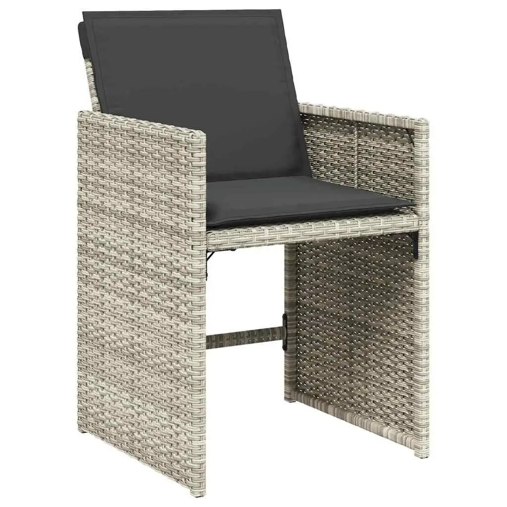 Garden Dining Set Poly Rattan 5 Piece Light Grey Outdoor Furniture Table Chairs