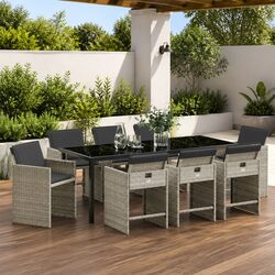 Practical 9-Piece Dining Set for Outdoor Use