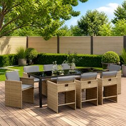 Practical 9 Piece Outdoor Dining Set for Everyday Use