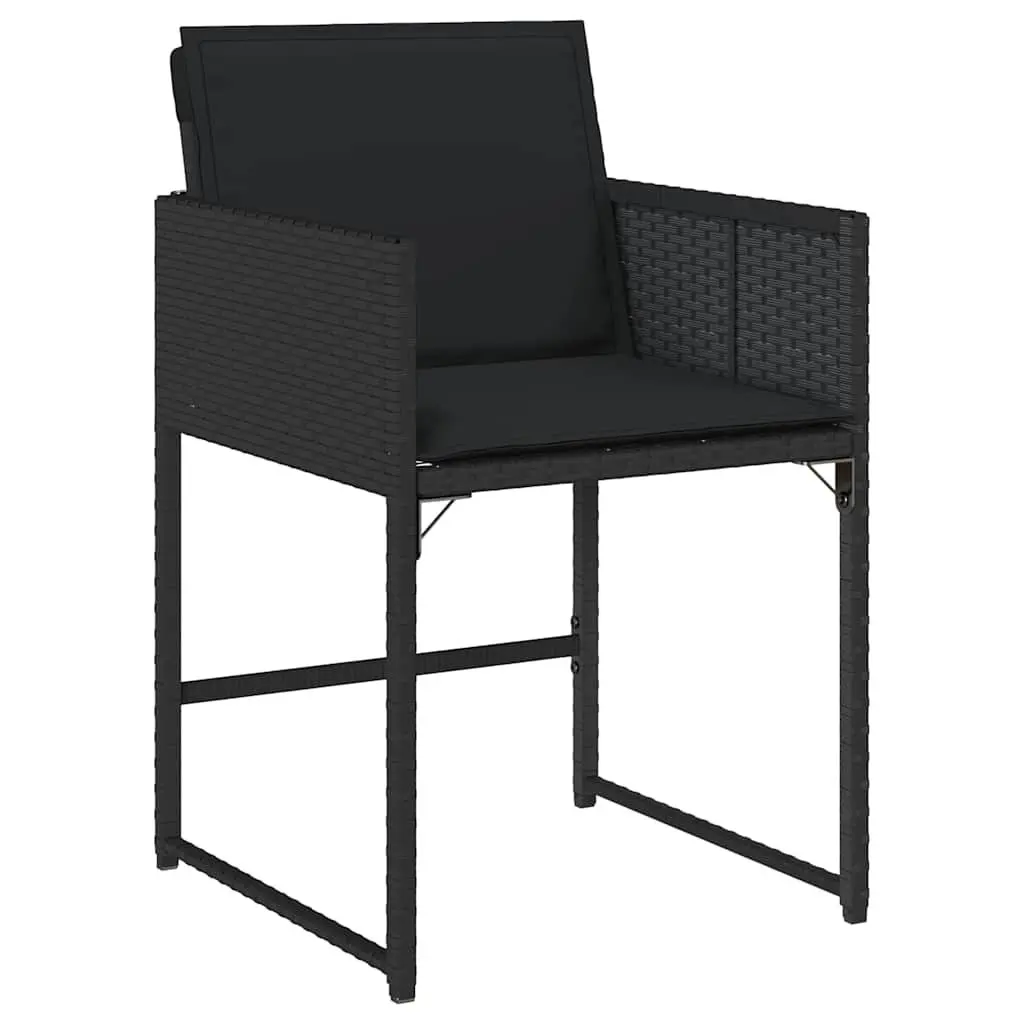 Outdoor Dining Set Poly Rattan Steel 5 Piece Black Garden Patio Table Chairs