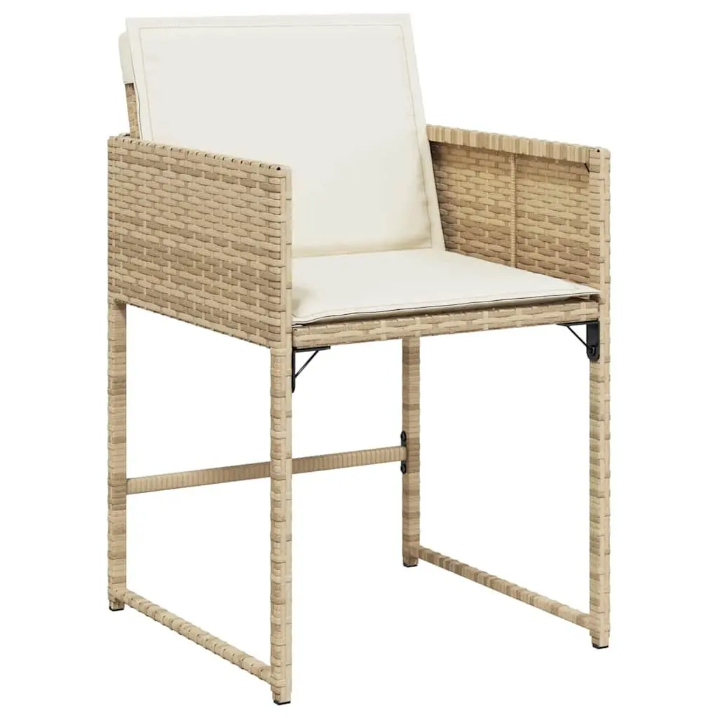 Garden Dining Set 5 Pieces Outdoor Patio Furniture Rattan Beige Modern Design