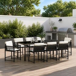 Practical 9-Piece Outdoor Dining Set for Home Use