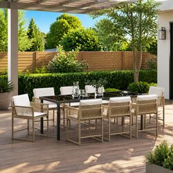 9-Piece Garden Dining Set for Outdoor Use