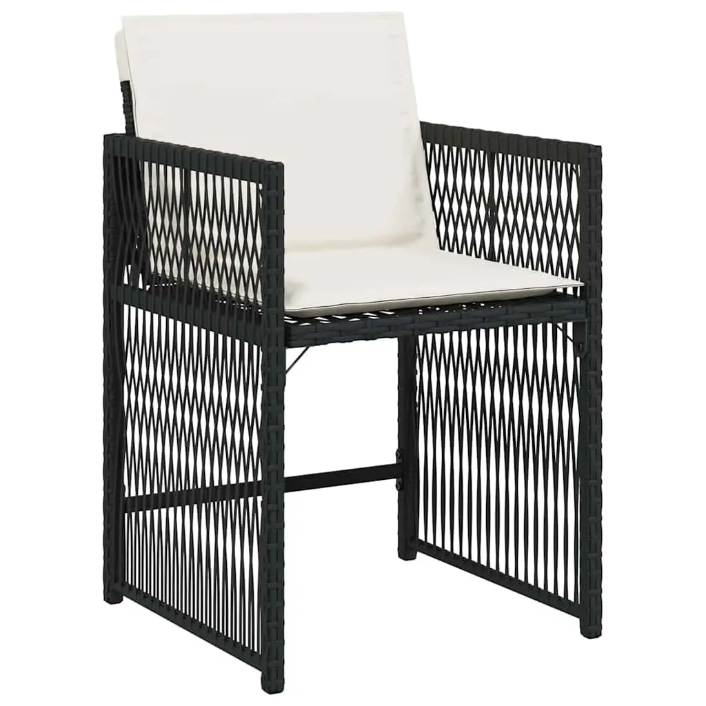 Garden Dining Set 5 Piece Outdoor Furniture Black Poly Rattan Patio Table Chairs