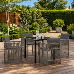 5-Piece Practical Grey Outdoor Dining Set