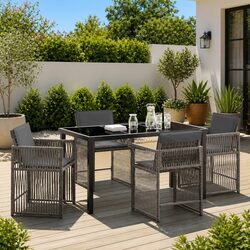 Versatile 5-Piece Grey Outdoor Dining Set