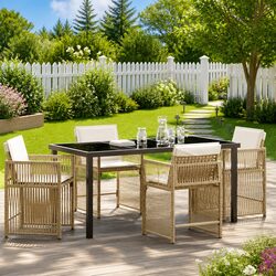 Practical 5-Piece Dining Set for Outdoor Use