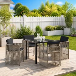 Ideal 5 Piece Light Grey Dining Set for Your Garden