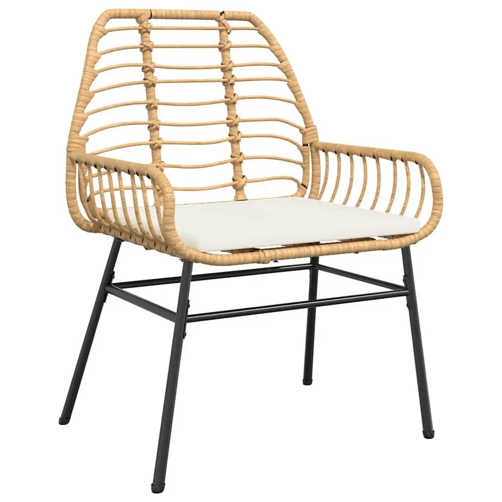 Outdoor Garden Dining Set 3-Piece Poly Rattan Patio Furniture Brown