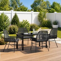 Functional 5-Piece Black Dining Set for Your Patio