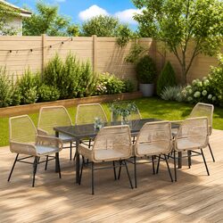 Practical 9-Piece Garden Dining Set for Any Outdoor Area
