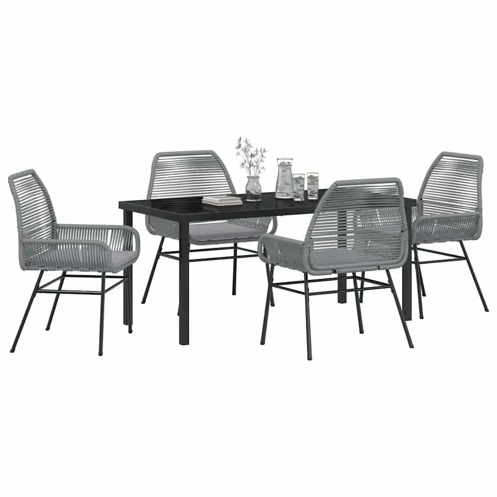 Grey 5-Piece Garden Dining Set for Patio Use