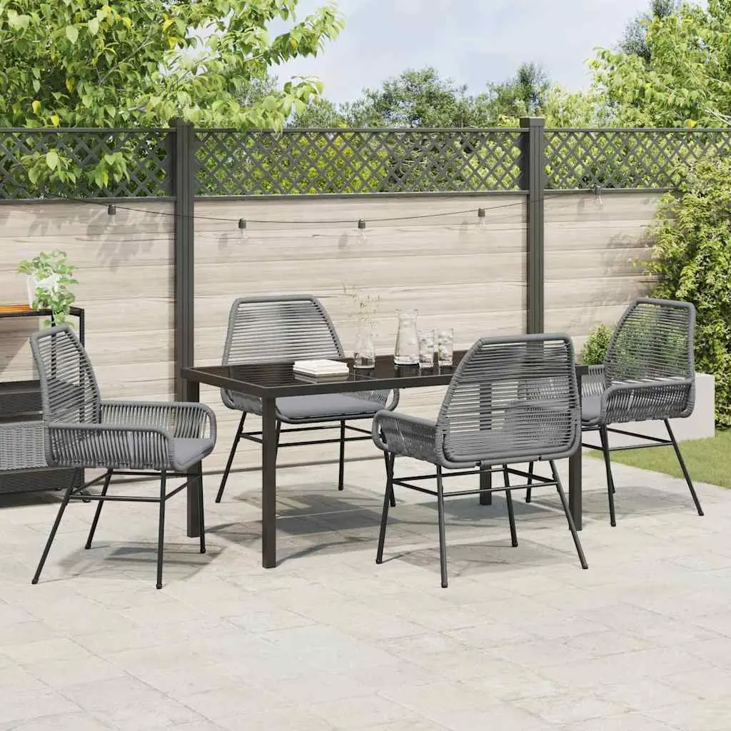 Grey 5-Piece Garden Dining Set for Patio Use
