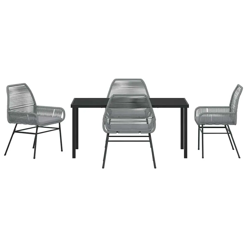 Grey 5-Piece Garden Dining Set for Patio Use