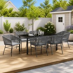 Practical 7-Piece Dining Set for Outdoor Use