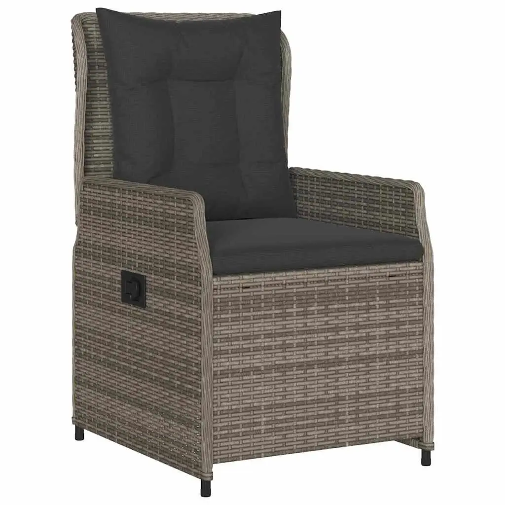 Garden Dining Set Poly Rattan 5 Piece Grey Outdoor Furniture Table Chairs
