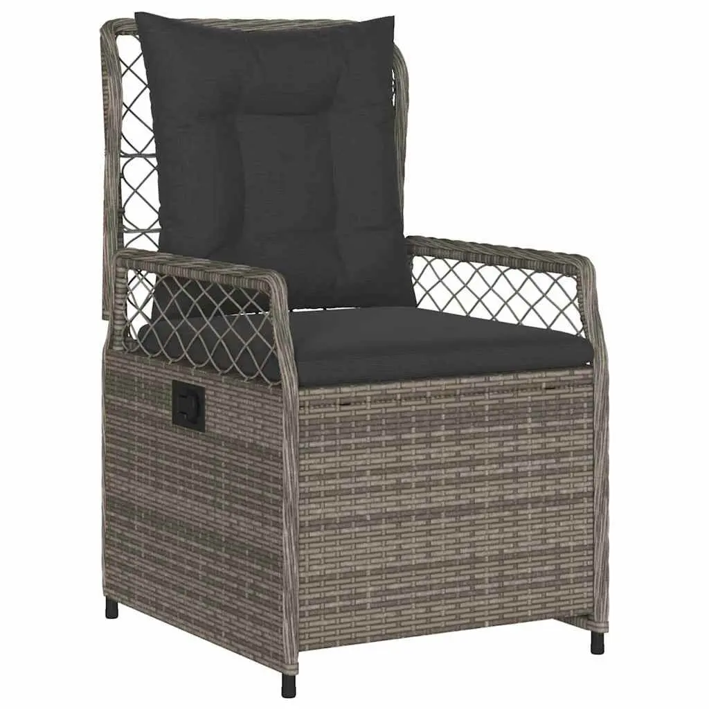 Garden Dining Set Poly Rattan 5 Piece Outdoor Furniture Grey