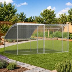 Practical 2-Piece Chicken Cage for Outdoor Spaces 400 x 200 x 200 cm