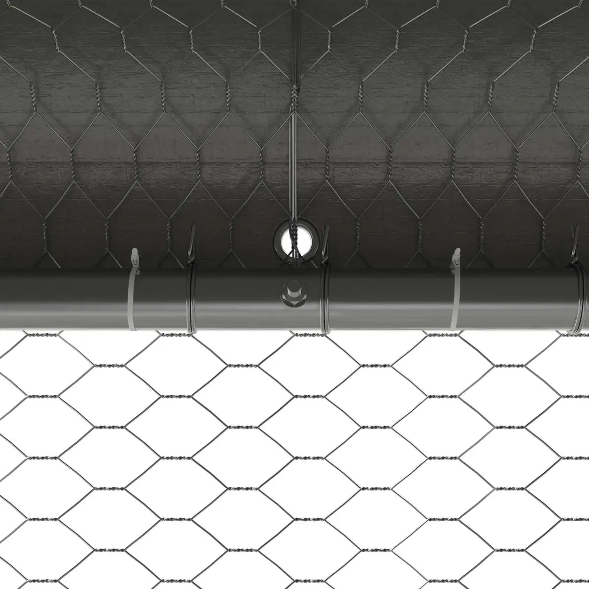 Chicken Cage 4 pcs Silver Outdoor Aviary Steel PE Garden Enclosure 800x200x200cm