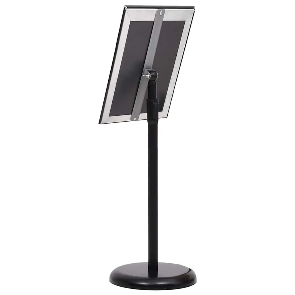 Black Aluminium Frame Poster Stand Height Adjustable 45 x 32.7 x 108 cm 2 Pieces