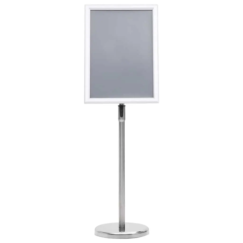 Poster Stand Aluminium Height Adjustable Rotatable 45 x 32.7 x 108 cm Silver 2 Piece