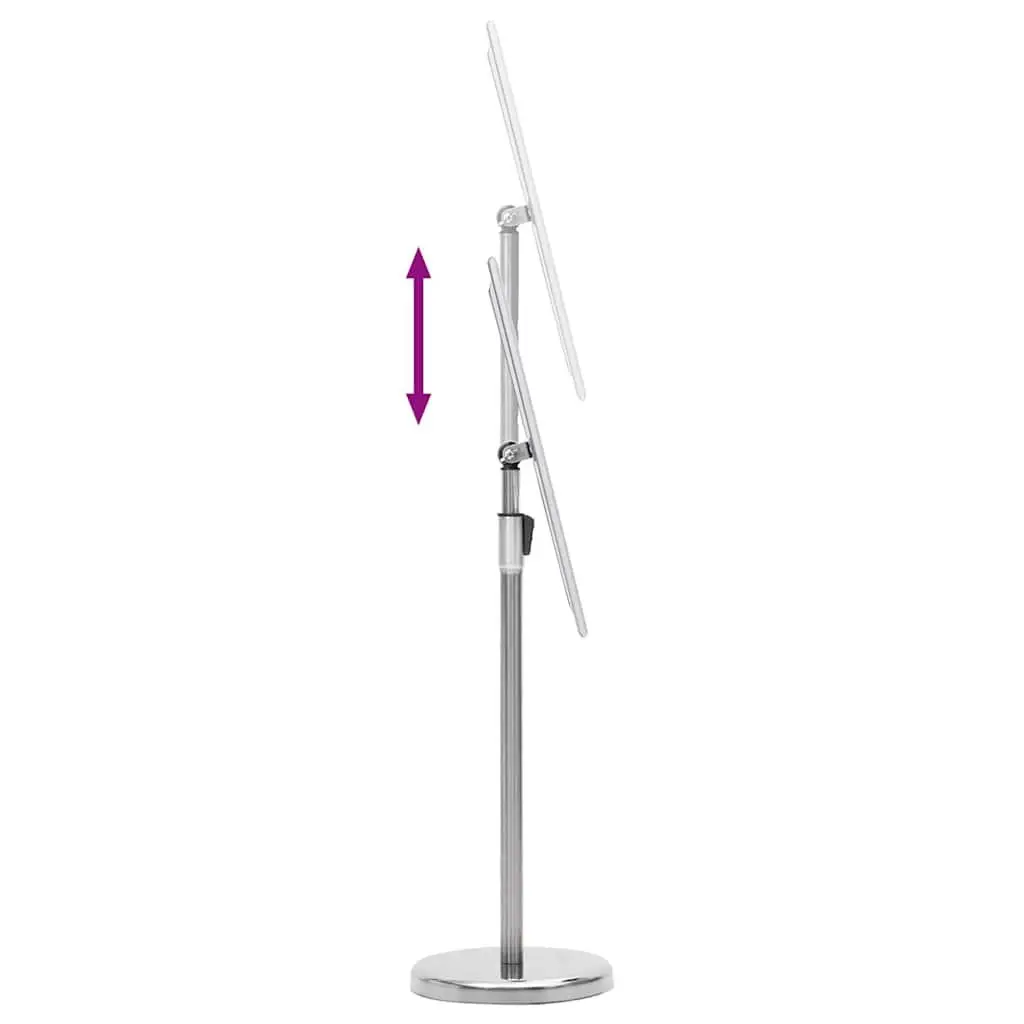Poster Stand Aluminium Height Adjustable Rotatable 45 x 32.7 x 108 cm Silver 2 Piece