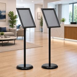 Poster Stand 2 pcs Black 32.7 x 24 x 108 cm Height-Adjustable Rotatable Display