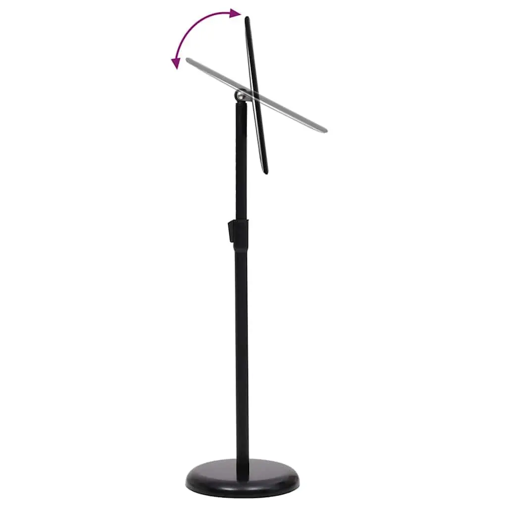 Black Poster Stand Adjustable Height Rotatable Display 32.7 x 24 x 108 cm Aluminium 2 Piece Set
