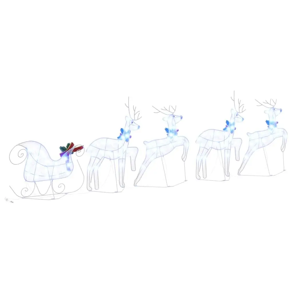 5 Piece Indoor LED Reindeer Decorations White Fabric Art Deco Geometric