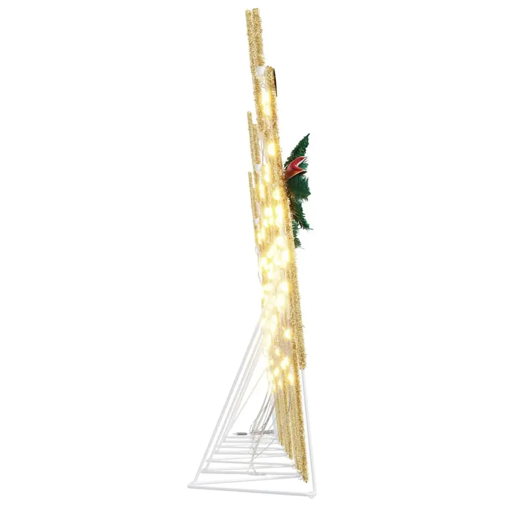 LED Reindeer Christmas Decorations Art Deco Fabric 7 Piece Gold Indoor Outdoor Display