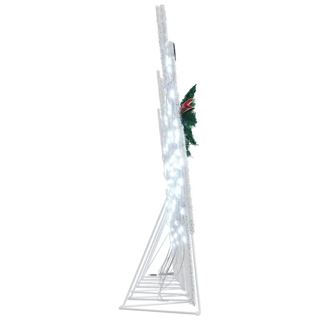 LED Reindeer Decorations Fabric 7 Piece White Art Deco Style