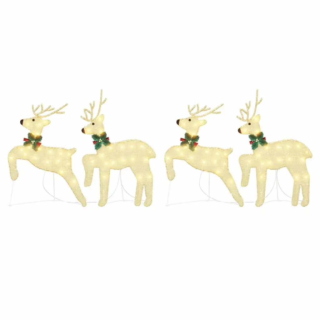 LED Reindeer Decoration Art Deco 4 Pieces Gold
