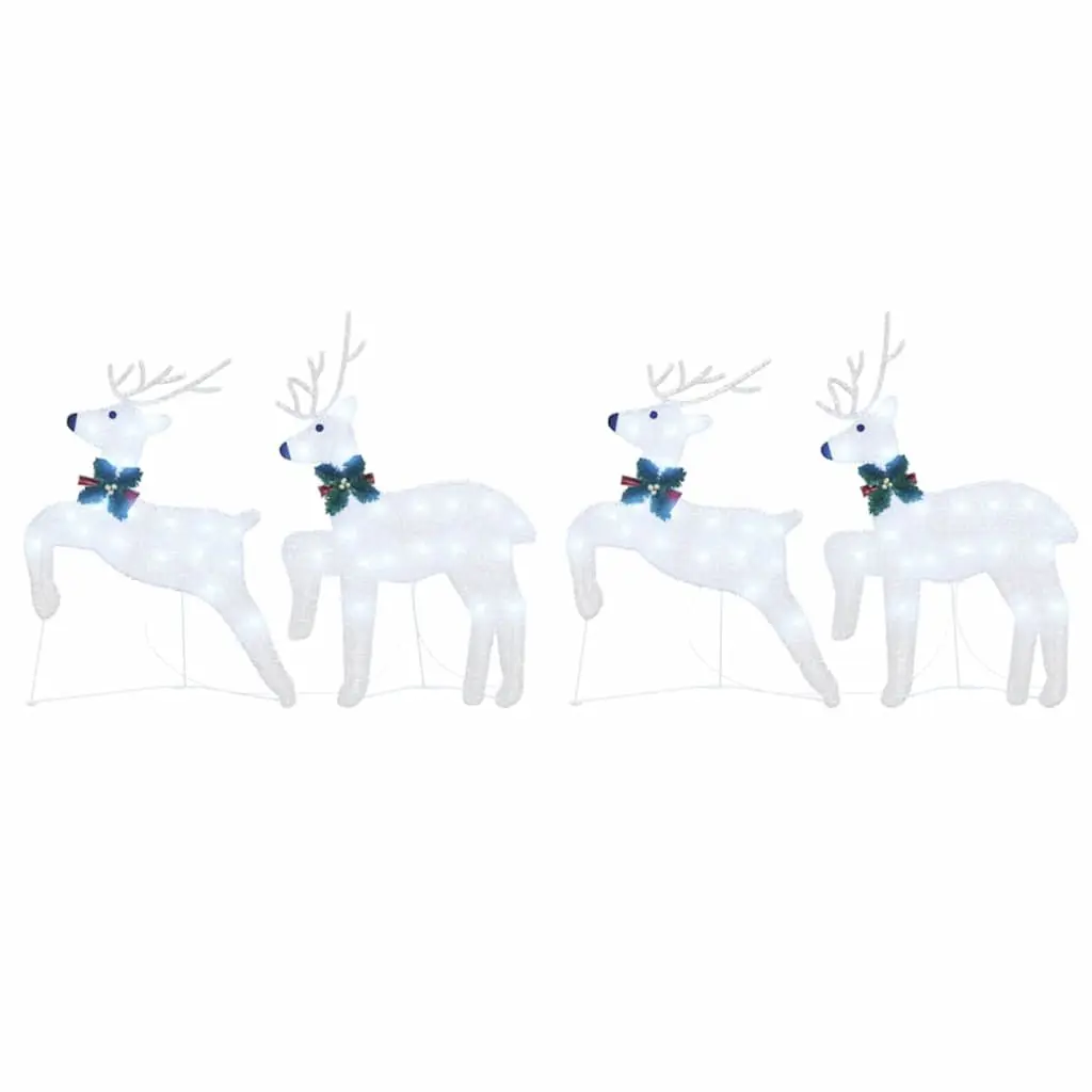 LED Reindeers Art Deco Silver 4 Piece Holiday Decorations