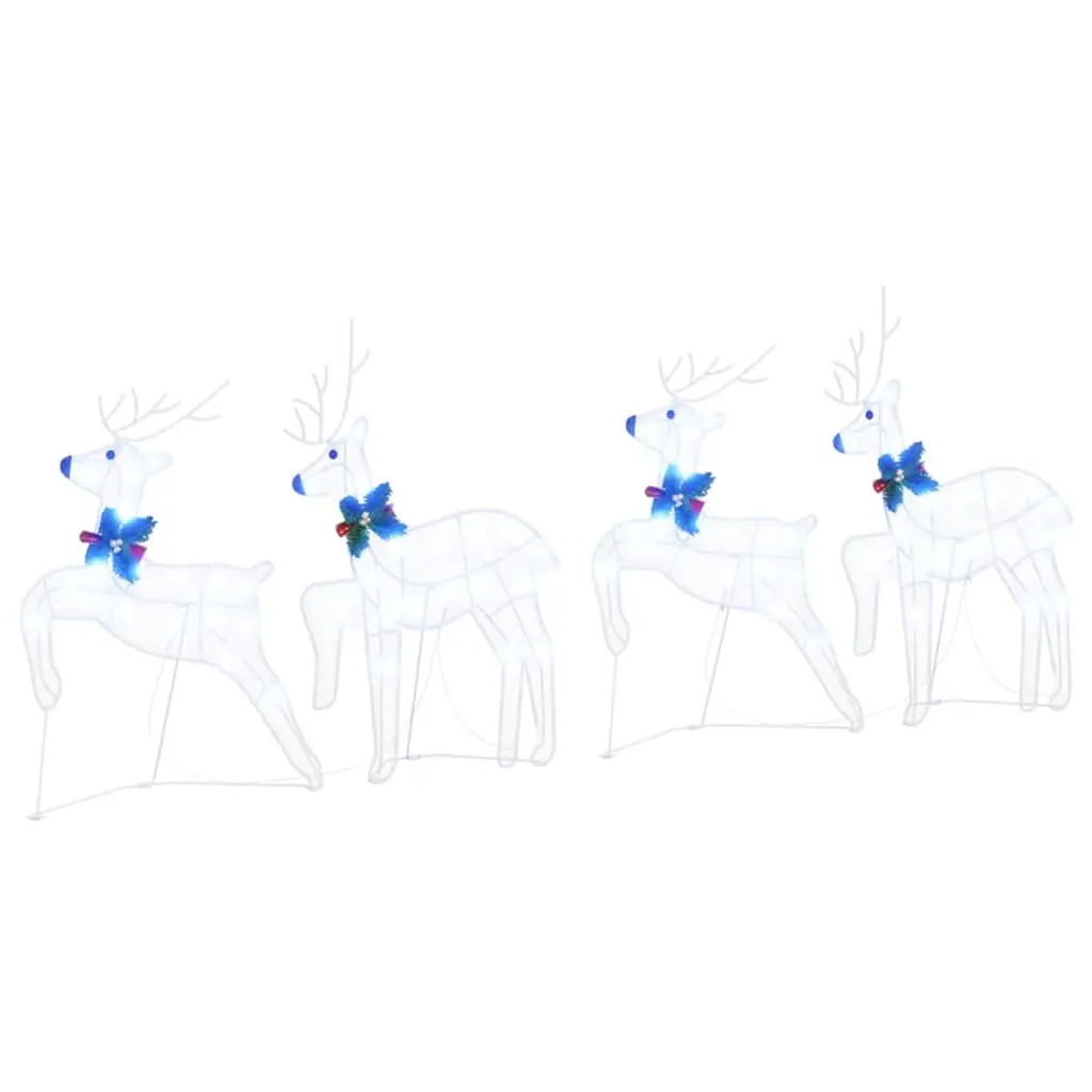 LED Reindeer Decorations 4 Pieces White Christmas Holiday Indoor Outdoor Lights