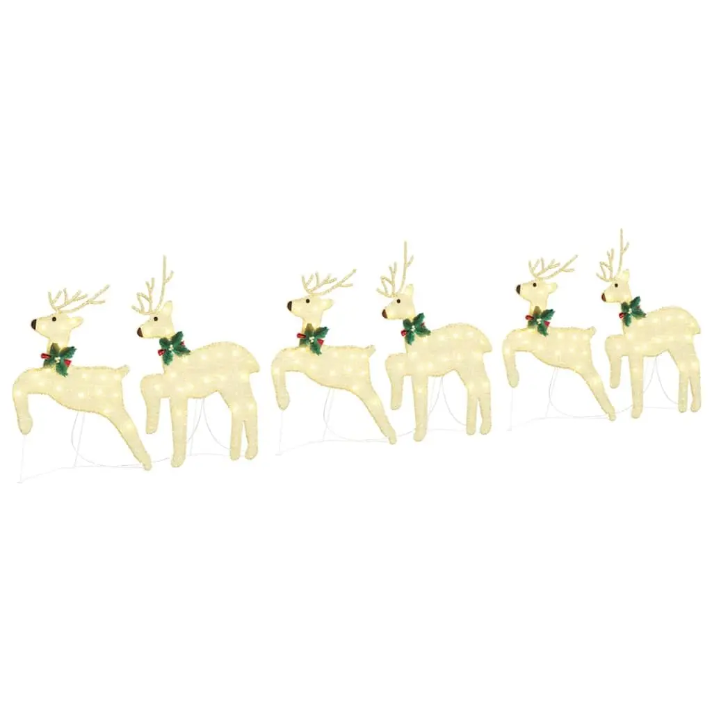 LED Reindeer Christmas Decorations 6 Pieces Gold Holiday Festive Lights Home
