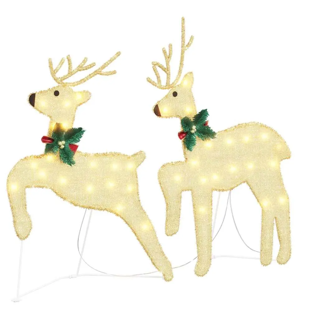 LED Reindeer Christmas Decorations 6 Pieces Gold Holiday Festive Lights Home