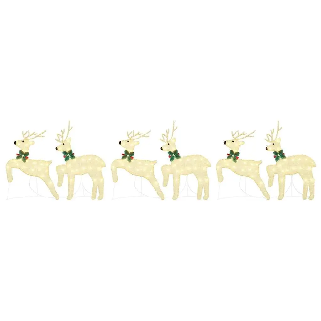 LED Reindeer Christmas Decorations 6 Pieces Gold Holiday Festive Lights Home