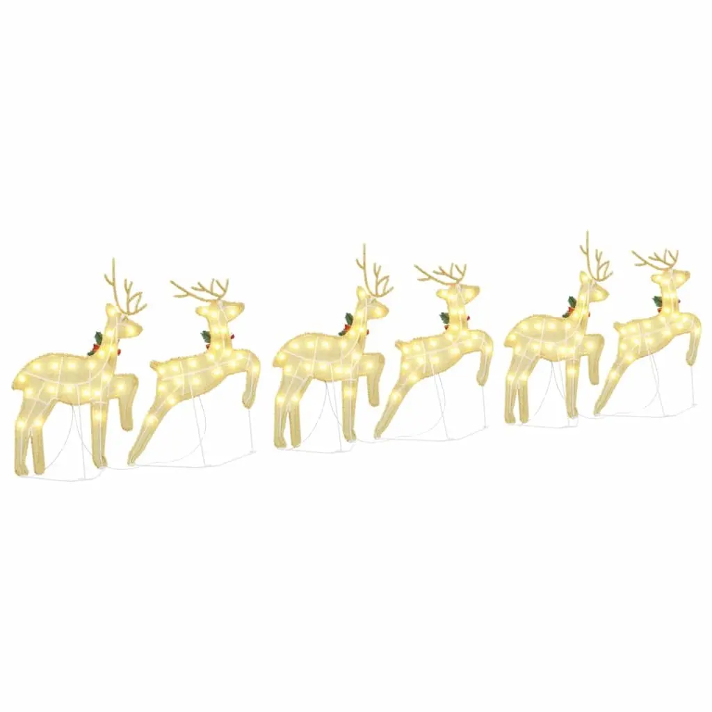 LED Reindeer Christmas Decorations 6 Pieces Gold Holiday Festive Lights Home